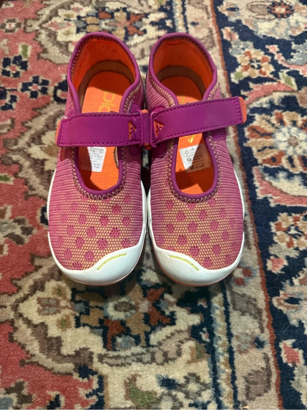 PLAE Girls' Pink and Orange 🍊 Mary Jane Sneakers size 11.5 toddler